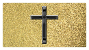 DSC700 510 BK SH GD Black Single Cross Shimmer Gold Background